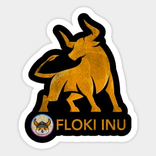 Bull Market Floki Inu Coin Mission To The Moon Floki Army Vintage Crypto Token Cryptocurrency Wallet Birthday Gift For Men Women Kids Sticker